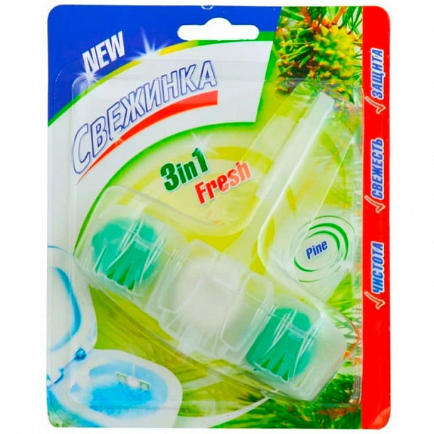 Освежитель блистер WC "Свежинка" 3 в 1 "Fresh Pine" 40 гр.  1х12 шт