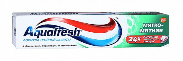Зубная паста Aquafresh 100 мл Мягко мятная (зеленая) /12/