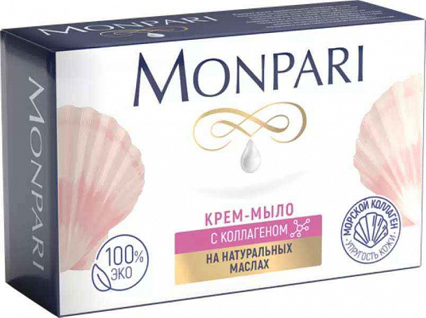 Крем-мыло туалетное твердое "Monpari" с коллагеном 100 гр / 36