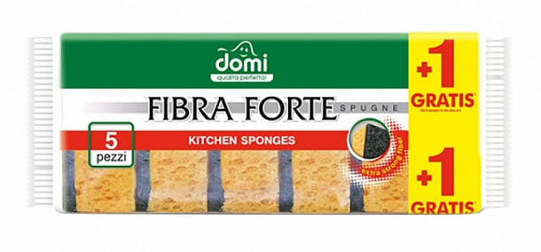 Губки Доми кухонные большие Фибра Форте 5+1 ПРОМО /6шт/40/