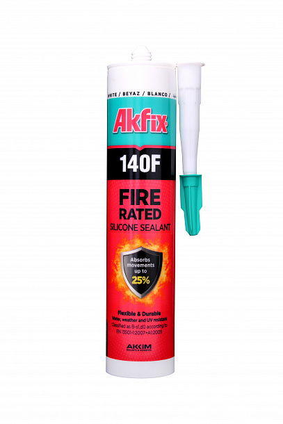 Akfix 140F Огнестойкий силиконовый герметик, 310 мл. Белый