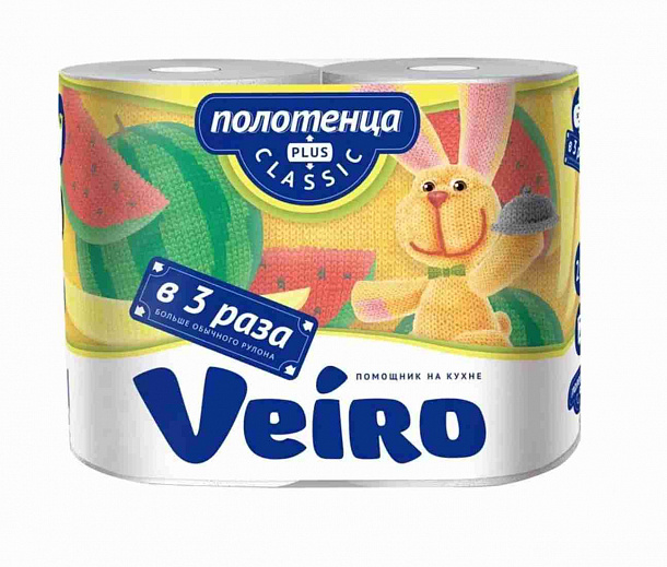 Полотенца Бум 2шт Veiro PLUS белые 2х сл /15