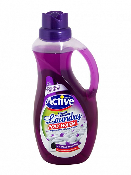 ACTIVE Гель-конц. д/стирки универс. "Poly Wash"Лаванда", 1500 мл, технология хол. ст./9