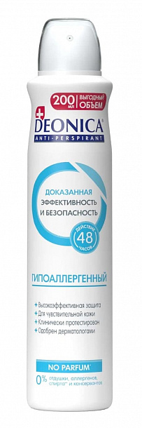 Дезод. женск.DEONICA СПРЕЙ Гипоаллергенный /200 мл/6