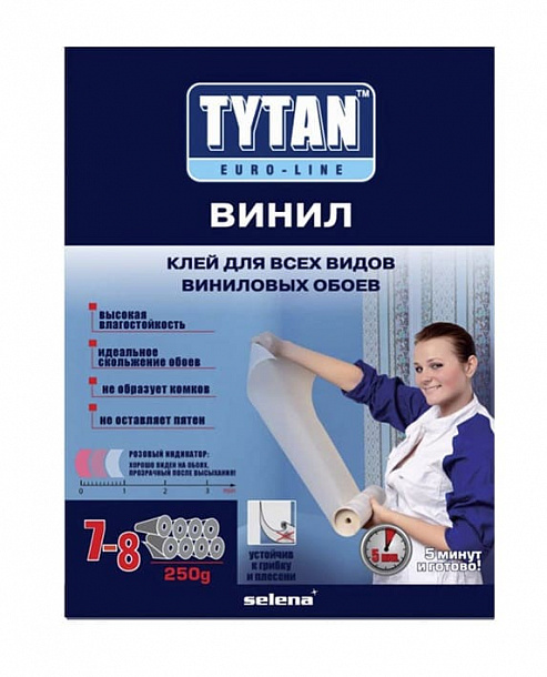Клей TYTAN ВИНИЛ для всех видов виниловых обоев с индикатором 250г 12шт/упак