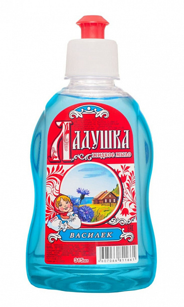 Жидкое мыло "Ладушка" Василек 315 мл/пуш пул/21