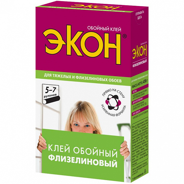 Экон Флизелиновый обойный клей (470г) 12шт/кор 