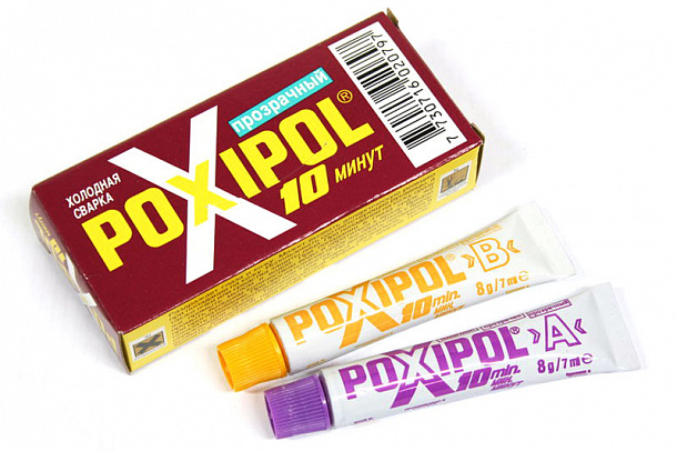 Клей POXIPOL (прозрачный) 16гр;14мл (6шт/блистер)