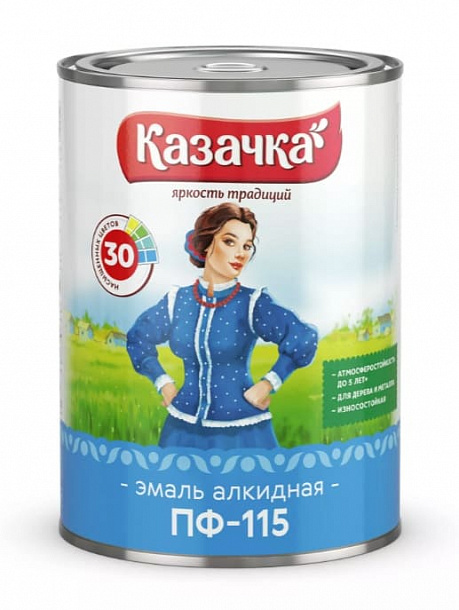 Эмаль ПФ-115 "Казачка" зеленая (0,9кг) 14шт/кор