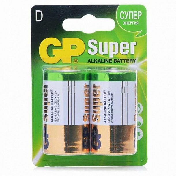 GP Элемент питания LR20 G-TECH GP13AА-2CRSBC2 2на бл.(160)