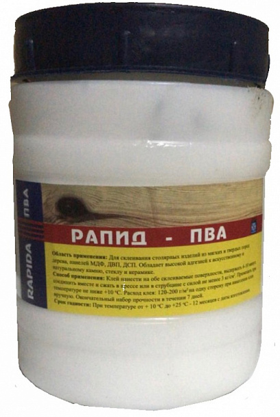 Клей ПВА РАПИД "Столяр" (1кг) для дерева 6 шт/кор