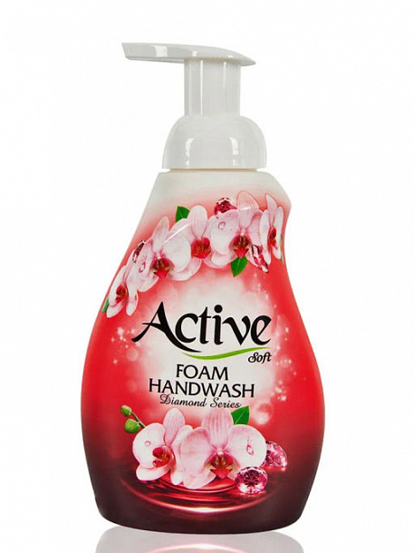 ACTIVE  Пенка-мыло для рук "Сияющий бриллиант", дозатор, 500 мл, Pink /12																