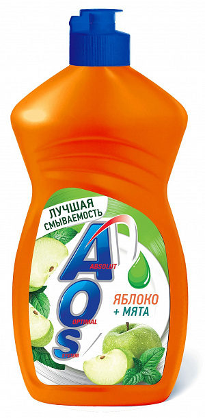Моющее ср-во АОС д/посуды 450 мл Яблоко +Мята /20/