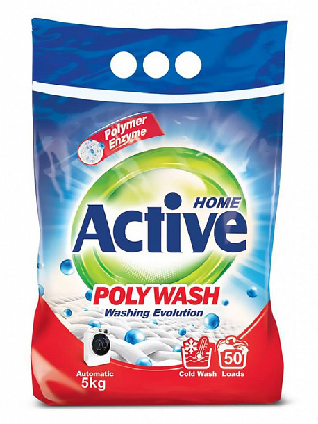 ACTIVE Стиральный порошок авт "Poly Wash" Polymer Enzyme-технология холодной стирки, 5 кг/2