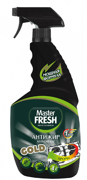 Master FRESH GOLD "Мощная формула" Чистящий спрей Антижир" 750г  /12