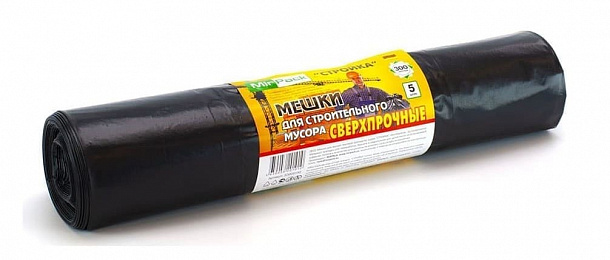 Мешки д/мусора 120 л(70мкм) СТРОЙКА рулон 10 шт черные/7/