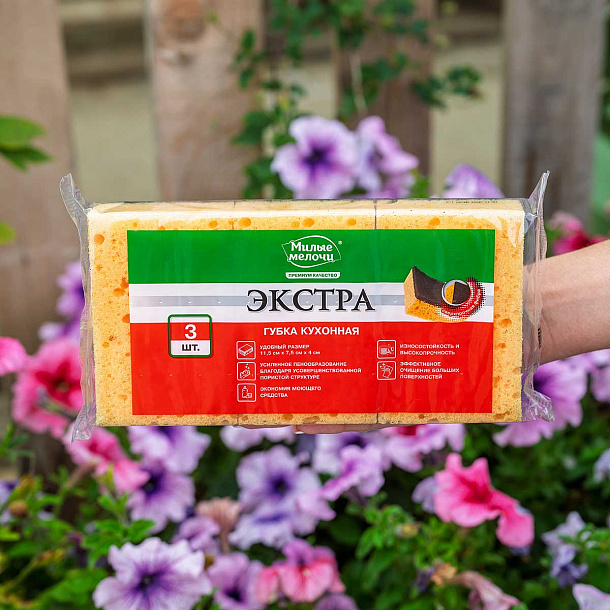 Губки кухонные ЭКСТРА Большие 3шт Милые Мелочи /48