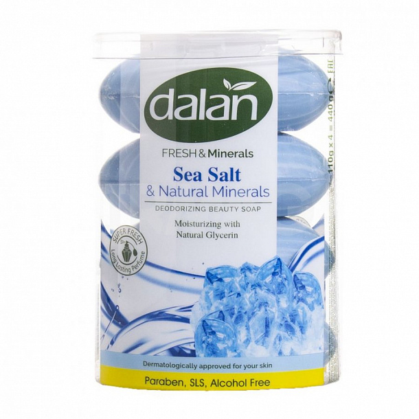 Далан т/м Fresh&Minerals Мыло Морская соль (банка) 4*110г/16
