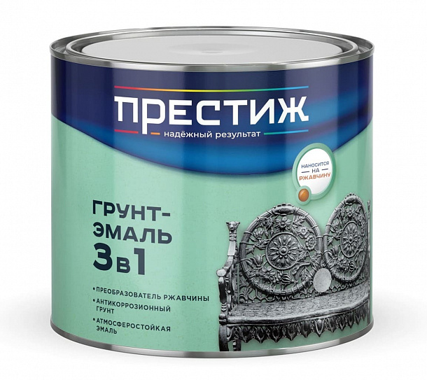 Грунт-эмаль "Престиж" по ржавчине черная (1,9кг) 6шт/уп