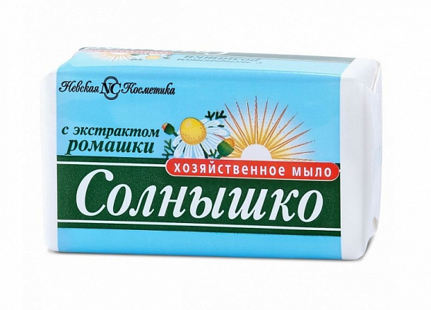 Мыло хозяйственное 140г СОЛНЫШКО РОМАШКА, 4 шт в спайке / 48