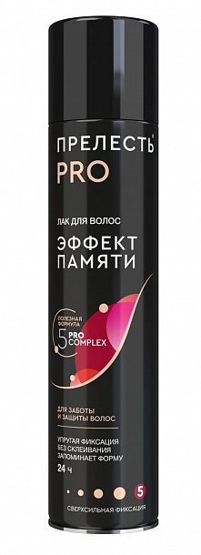 Лак Прелесть д/волос  Professional" "Эффект памяти" ССФ,300 см3/12