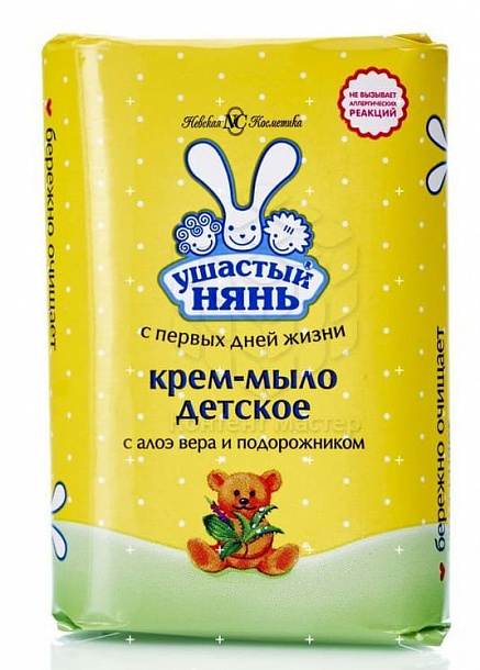 УШАСТЫЙ НЯНЬ крем-мыло с экстракт. Алоэ 90гр*6/72