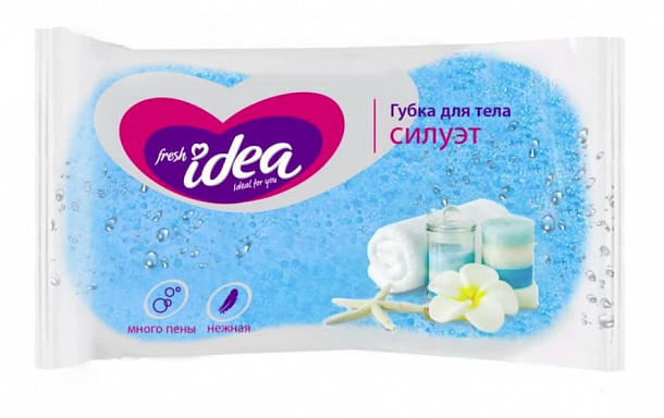 Fresh idea  губка для тела СИЛУЭТ (КРУПНОПОРИСТЫЙ поролон, форма "восьмерка", 140*90*50) 1шт /30