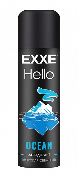 EXXE Hello СПРЕЙ мужской дезодорант аэроз. OCEAN 150 мл /12