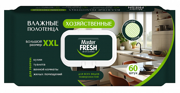 Master FRESH Полотенца влажные универсальные хозяйственные 60 шт/12