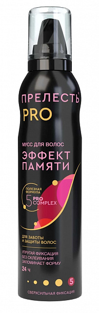Мусс Прелесть д/волос  Professional" "Эффект памяти" ссф,200 см3 /12