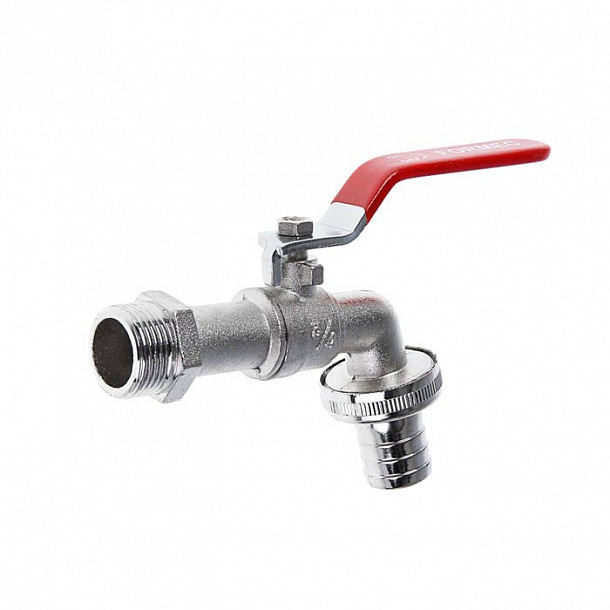 Кран шаровой водоразборный под шланг  3/4  Wh  ручка ECO (120/10)