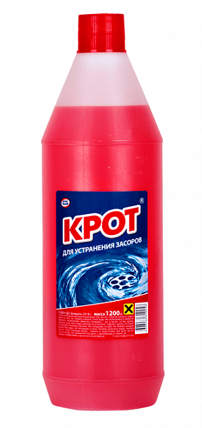 Средство "Крот" для устранения засоров 1200 гр/1000 мл (6)
