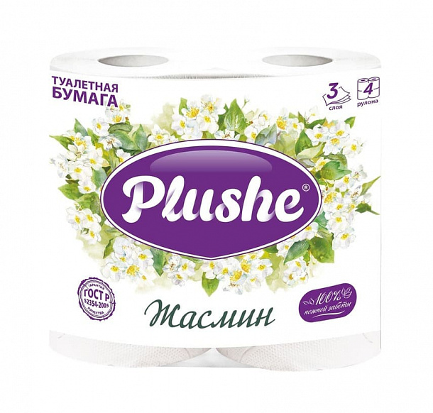 ТБ Plushe Deluxe Light "Жасмин" 4 рул по 15м 3слоя /12/