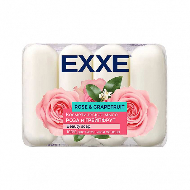 EXXE Косметическое крем-мыло "Роза и грейпфрут" 90г /24